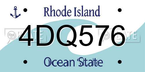 4DQ576 Rhode Island License Plate