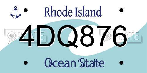 4DQ876 Rhode Island License Plate