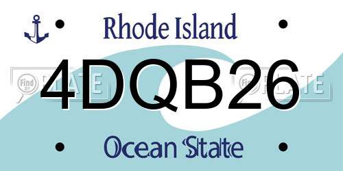 4DQB26 Rhode Island License Plate