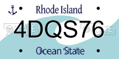 4DQS76 Rhode Island License Plate