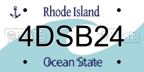 4DSB24 Rhode Island License Plate