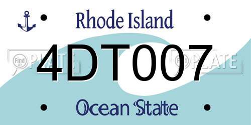 4DT007 Rhode Island License Plate