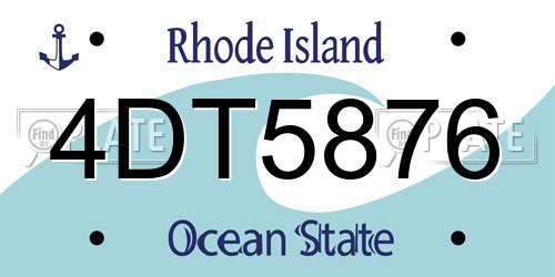 4DT5876 Rhode Island License Plate