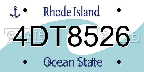 4DT8526 Rhode Island License Plate