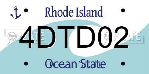 4DTD02 Rhode Island License Plate