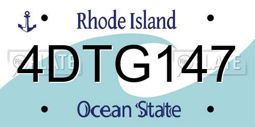 4DTG147 Rhode Island License Plate