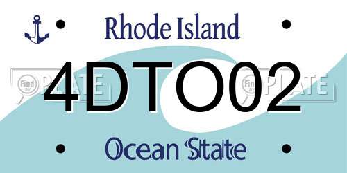 4DTO02 Rhode Island License Plate
