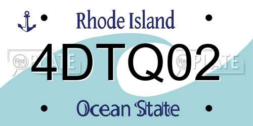 4DTQ02 Rhode Island License Plate