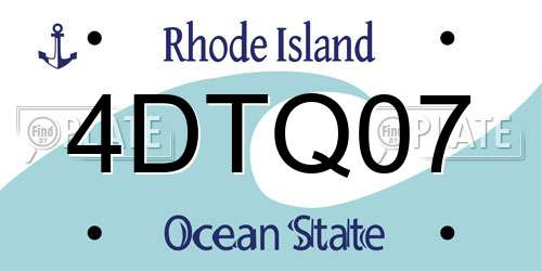 4DTQ07 Rhode Island License Plate