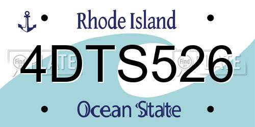 4DTS526 Rhode Island License Plate