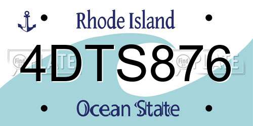 4DTS876 Rhode Island License Plate