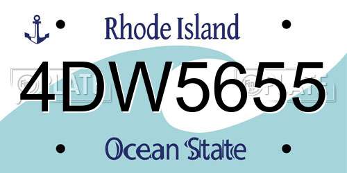 4DW5655 Rhode Island License Plate