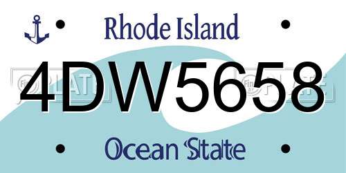 4DW5658 Rhode Island License Plate
