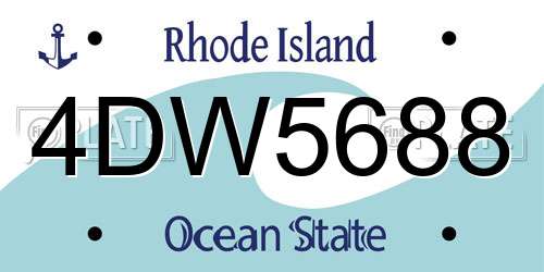 4DW5688 Rhode Island License Plate