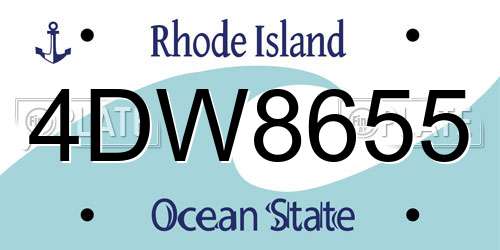 4DW8655 Rhode Island License Plate