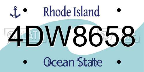 4DW8658 Rhode Island License Plate