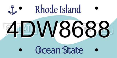 4DW8688 Rhode Island License Plate
