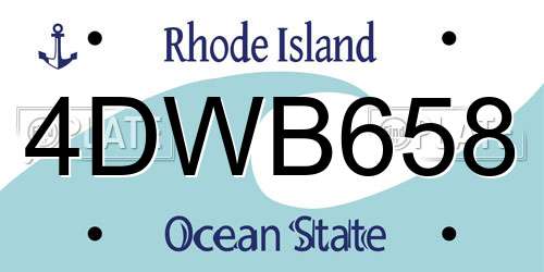 4DWB658 Rhode Island License Plate
