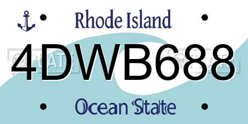 4DWB688 Rhode Island License Plate
