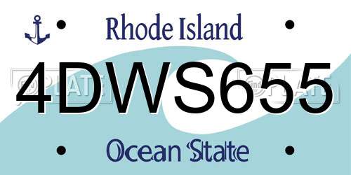 4DWS655 Rhode Island License Plate
