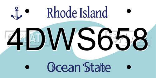 4DWS658 Rhode Island License Plate