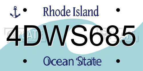 4DWS685 Rhode Island License Plate