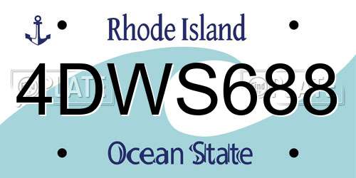 4DWS688 Rhode Island License Plate