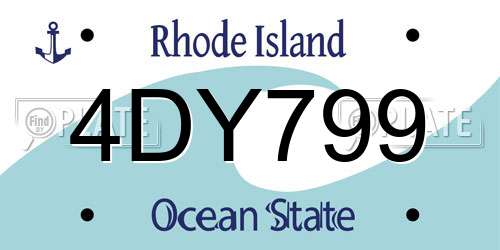 4DY799 Rhode Island License Plate