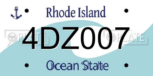 4DZ007 Rhode Island License Plate