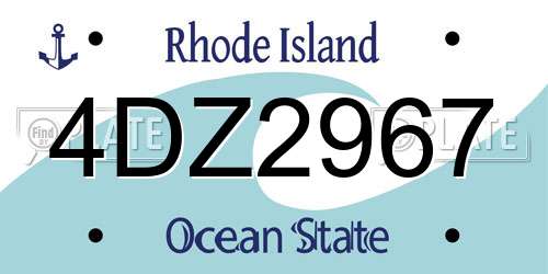 4DZ2967 Rhode Island License Plate