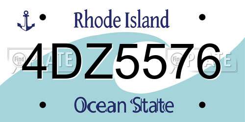 4DZ5576 Rhode Island License Plate