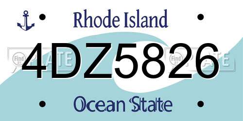4DZ5826 Rhode Island License Plate