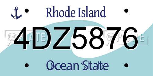 4DZ5876 Rhode Island License Plate