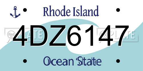 4DZ6147 Rhode Island License Plate