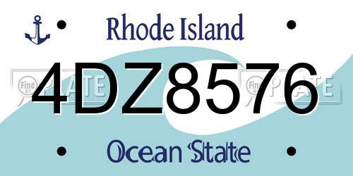 4DZ8576 Rhode Island License Plate