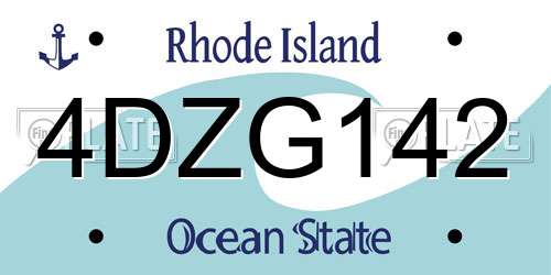 4DZG142 Rhode Island License Plate