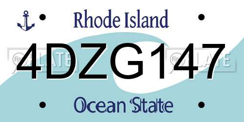 4DZG147 Rhode Island License Plate