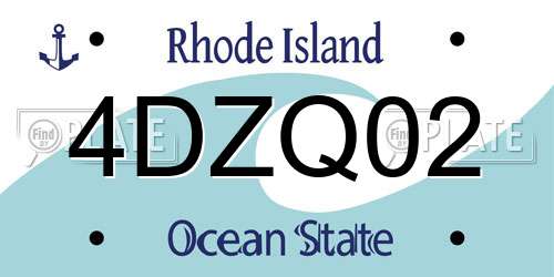 4DZQ02 Rhode Island License Plate