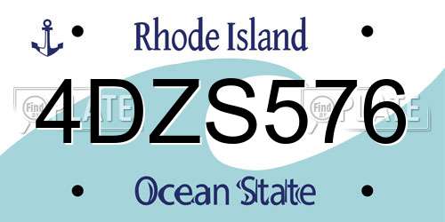 4DZS576 Rhode Island License Plate