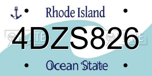 4DZS826 Rhode Island License Plate