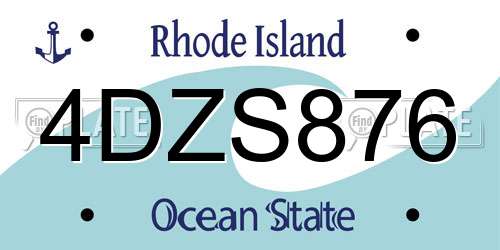 4DZS876 Rhode Island License Plate
