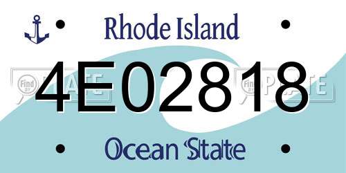 4E02818 Rhode Island License Plate
