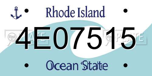 4E07515 Rhode Island License Plate