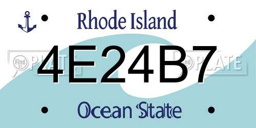 4E24B7 Rhode Island License Plate