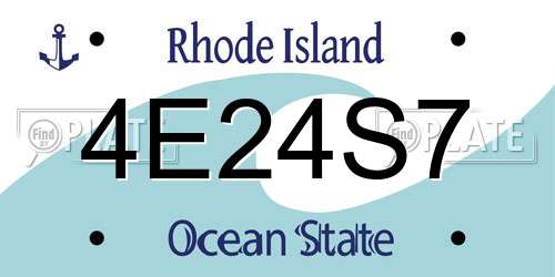 4E24S7 Rhode Island License Plate