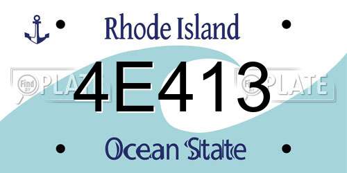 4E413 Rhode Island License Plate