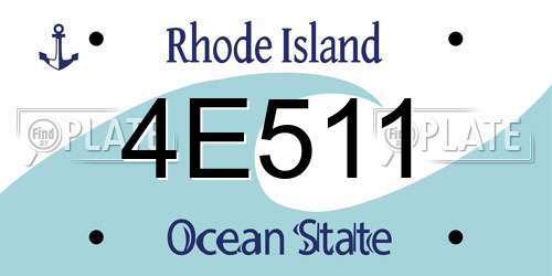 4E511 Rhode Island License Plate