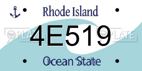 4E519 Rhode Island License Plate