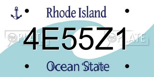4E55Z1 Rhode Island License Plate