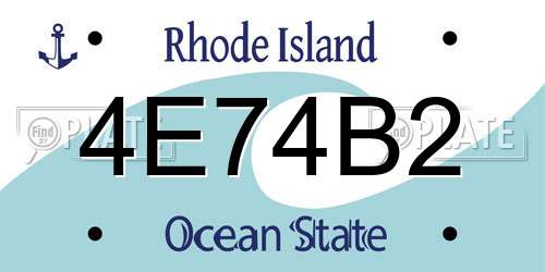 4E74B2 Rhode Island License Plate
